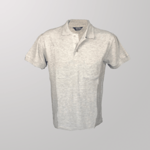 חולצת פולו 100% כותנה כיס אפור מילנג'