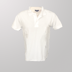 חולצת פולו 100% כותנה ללא כיס לבן