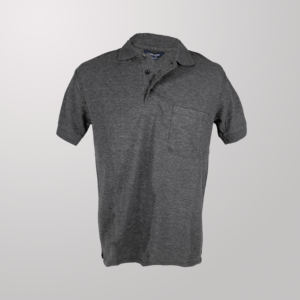 חולצת פולו 100% כותנה כיס אפור עכבר