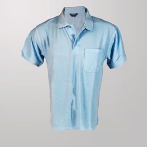 חולצת פולו 100% כותנה כיס תכלת