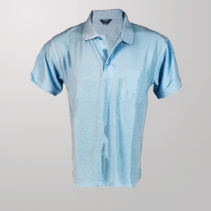 חולצת פולו 100% כותנה ללא כיס תכלת