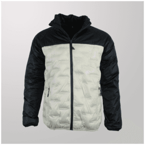 מעיל פוך בטנה זהב שחור/לבן